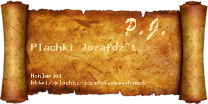 Plachki Jozafát névjegykártya